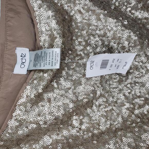 NWT Cache Women's Sz 14 Gold Sequin Mini Skirt Party Formal (1651) - Picture 5 of 5